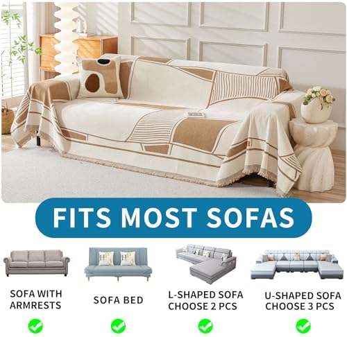 HAOMAIJIA Non Slip Couch Cover Sofa Covers for 3 Cushion Couch Washable sectional Couch Covers for Dogs pet Furniture Protector Couch Cover Blanket for Living Room (91"x134")