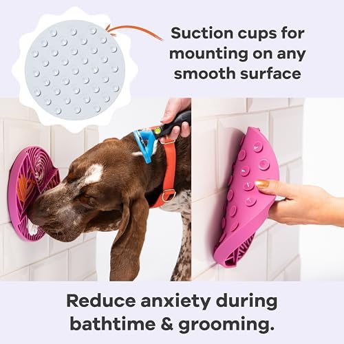 Awoo Paradise - Dog Lick Mat for Slow Feeding & Anxiety - Non-Slip Silicone Slow Feeder with Suction Cups - Dishwasher Safe Pet Dish for Grooming, Training, and Boredom Relief (Sky)