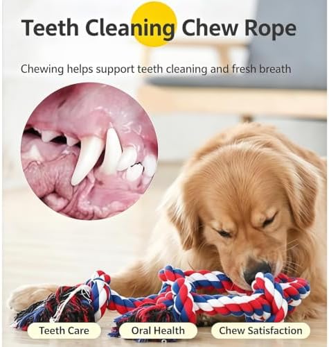 90cm Extra Long Dog Rope Toy, Strong Braided Cotton Rope Tug Chew Toy