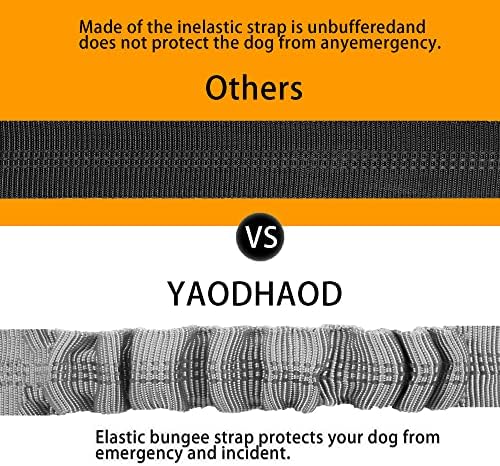YAOHDAO Dog Seat Belt Harness for Car, Restraint Adjustable with Elastic Bungee Buffer Headrest for Vehicle, 360° Swivel Carabiner Nylon Pet Safety Seat Belts Heavy Duty Car Harness for Dogs (Grey)