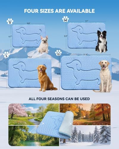 Cooling Mat for Dogs, Instant Chill Large Pet Pad Dog Bed Indoor Outdoor L