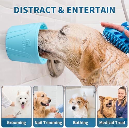 Dog Lick Bowl, Bestalk Anxiety Relief Slow Feeder Dog Lick Mat Treat Dispenser, Non-Slip Licking Bowl Enrichment Toys for Small Medium and Large Breed Dogs, BPA Free Silicone(Teal,S)