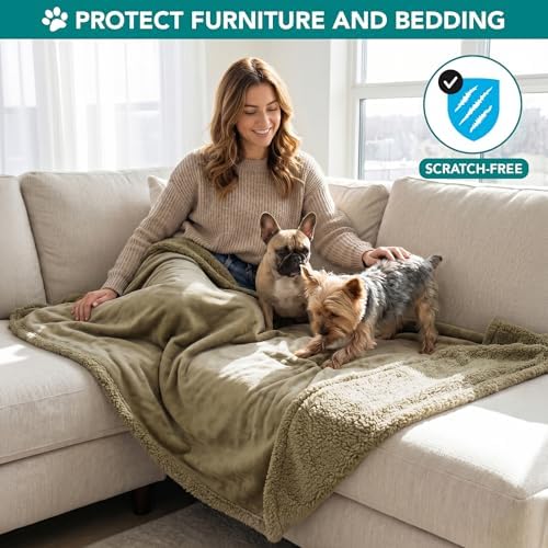PetAmi Dog Blanket Small Medium Pet Cat Puppy Kitten, 40x29, Solid Taupe