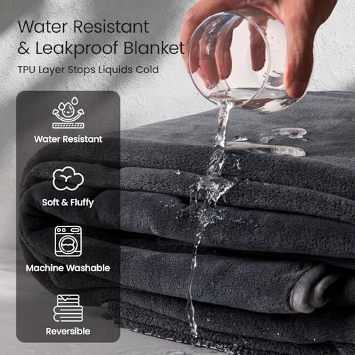 LOOBANI Waterproof Blanket for King Size Bed, Reversible Leakproof 85"x108"