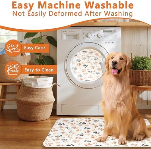 Small Pet Bed Mat, Soft Pad for Rabbits, Guinea Pigs & Hamsters, Cute Pattern, Durable & Machine Washable, Pet Pad for Tiny Animals (White Paw, Small)