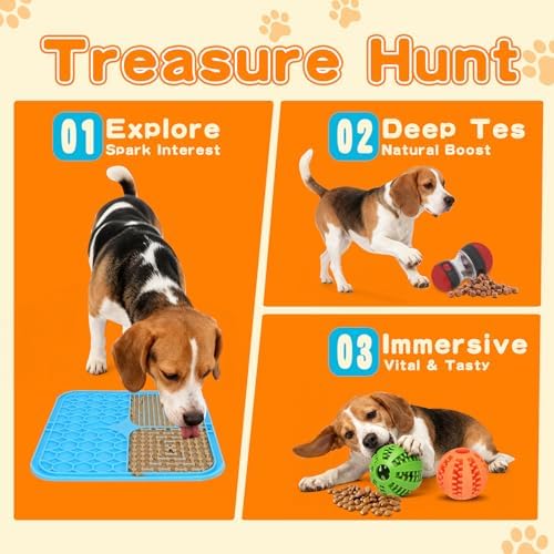 9-in-1 Interactive Dog Toys Set: Mental Stimulation Puzzle, Treat Dispenser Ball & Chew Toys，Lick Mat – Boredom Buster Combo to Keep Small, Medium Dogs Busy & Engaged
