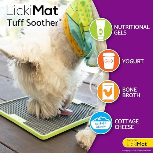 LickiMat Tuff Soother Slow Feeder Lick Mat for Dogs, Turquoise, Boredom Aid