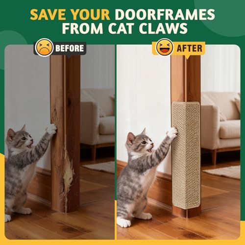 ENONCI Door Protector from Cat Scratching 19.6x7.8 Cat Wall Corner Scratcher