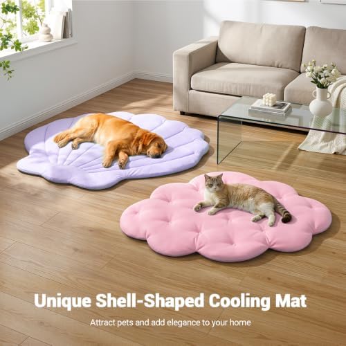 Q-Max>0.5 Dog Cooling Mat (Cool&Warm) 47''×47'', XL, Shell Purple