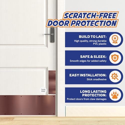 Panther Armor Bronze Door Kick Plate & Push Plate Set, Dog Scratch Guard