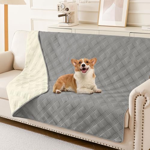 hyha Waterproof Reversible Dog Blanket, Soft Couch Cover for Dogs Washable