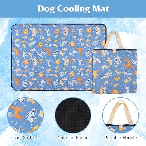 55.1"x40.2" Foldable Dog Cooling Mat, Washable Cooling Mat for Dogs, Soft Blanket for Dogs and Cats, Large
