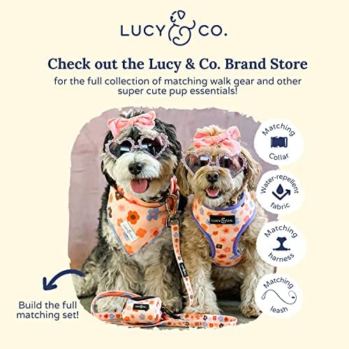 Lucy & Co. Let's Groove Everyday Dog Poop Bag - Leak Proof Dispenser - Hygienic Pet Poop Pickup - Purple Coral Floral
