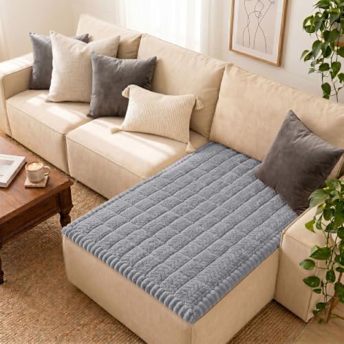 Smiry Couch Cover for Dogs, Non Slip Fuzzy Pet Sofa Covers Washable