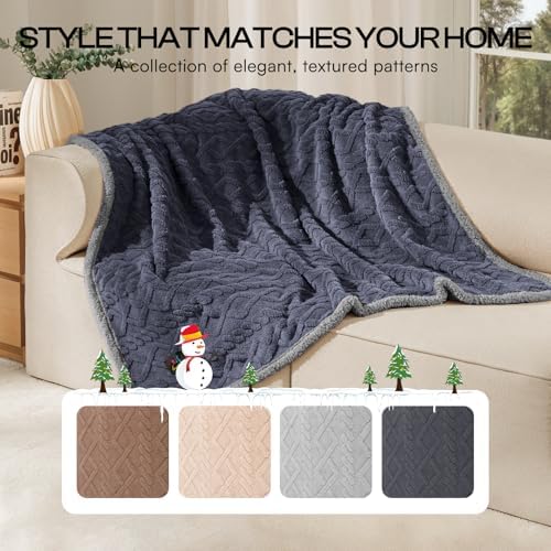 Luciphia Waterproof Dog Blanket, Reversible Sherpa Fleece for Couch Cover