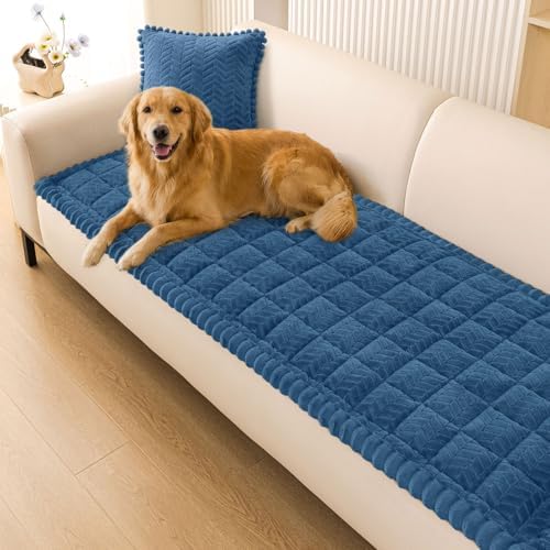 Smiry Couch Cover for Dogs, Non Slip Fuzzy Pet Sofa Covers Washable