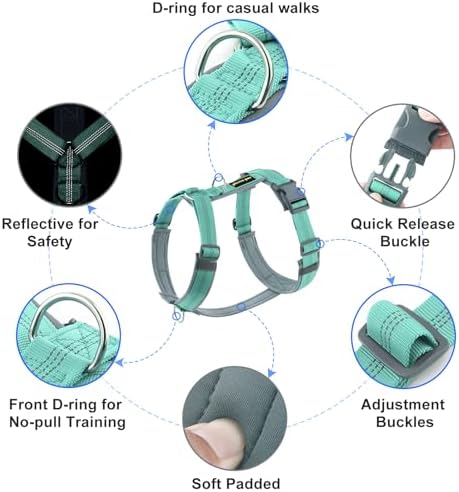 Plutus Pet No Pull Dog Harness, Adjustable Nylon Harness with Soft Padding