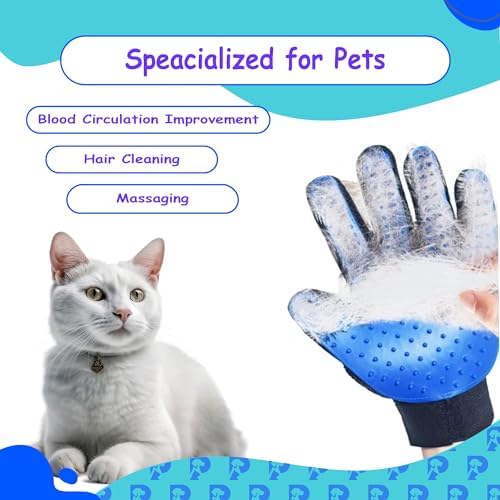 Dog Bath Gloves - Silicone Hair Removal Gloves for Dogs, Cats - Pet Grooming Mittens for Shedding, Bathing,Massaging. Flexible, Comfortable Adjustable Strap. for All Hair Types (Pink)