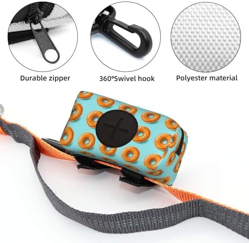 Cute Dog Waste Bag Dispenser Bagel Food Funny, Hands Free Poop Bag Holder for Leash Attachment