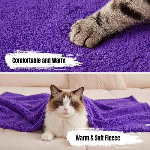 Purple Waterproof Pet Calming Blanket for Dogs Fluffy Dog Bed Cover Puppy Pets Blankets Leakproof Sofa Couch Washable Cover Doggie Cat Fluffy Lavender Mats for Warm-Purple,L-65x57in
