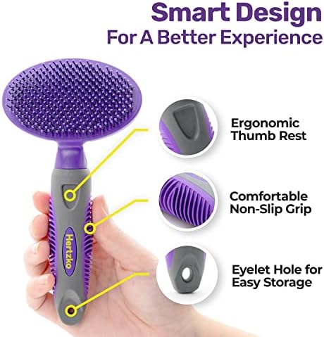 Hertzko Dog Brush - Soft Pin Bristle Pet Brush for Dogs and Cats - Remove Fur, Loose Hair - Comb for Grooming - Dog Brush for Long Haired Dogs and Short Haired Dogs, Cats, Rabbits - Deshedding Tool