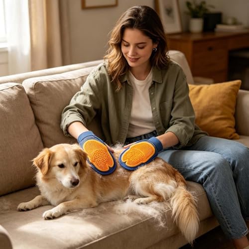 Dog Bath Gloves 1 Pair Reusable Washable Massager