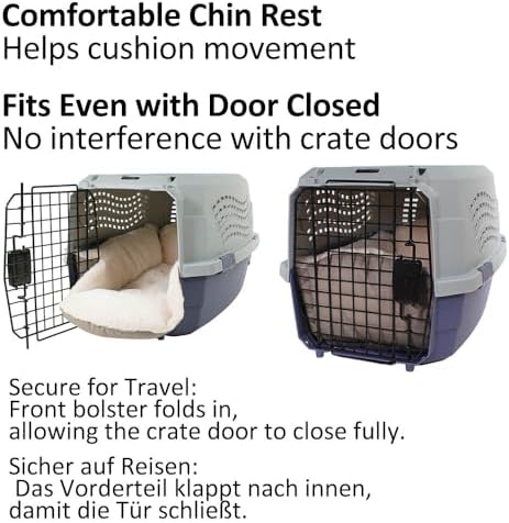 Dog Crate Cushion ComfortNest, Faux Fur, Ivory, S