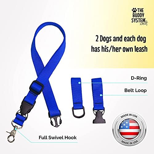 The Buddy System - Extra Buddy Leash Coupler - Regular Dog, Blue