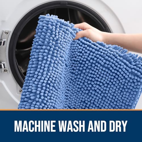 OLANLY Dog Door Mat for Muddy Paws 32x20, Super Absorbent Chenille Mud Mat
