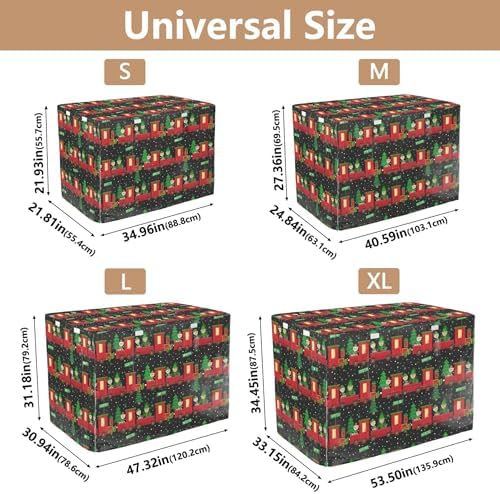 Kigai Christmas Train Dog Crate Cover Oxford Fabric Windproof Waterproof Kennel Cover with Breathable Mesh & Roll-Up Panels, Fit for 41 in Cage, Washable