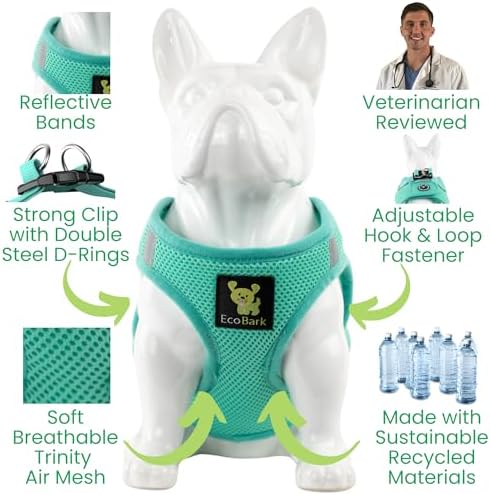 EcoBark Teacup Dog Harness, Soft Step in Puppy Vest, XXXS, Under 5 Lbs