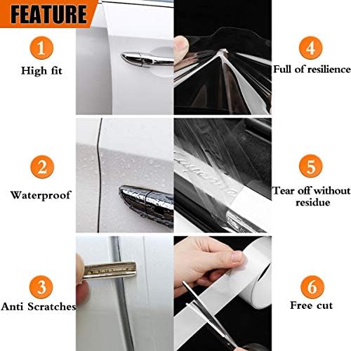 MYFAMIREA Car Door Edge Guards Car Door Side Protector Strip Anti-Collision Transparent Tape for Most Vehicle, Invisible Transparent Bumper, Scratch-Resistant Body,Protect Seat Body (33Ft x 0.8In)