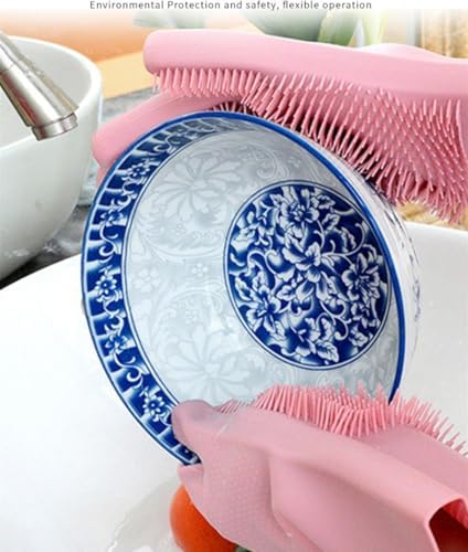 Pet Grooming Gloves Silicone Gloves with High-Density Teeth Enhanced Five Finger Design for Dogs Cats Bathing Massaging (Blue)