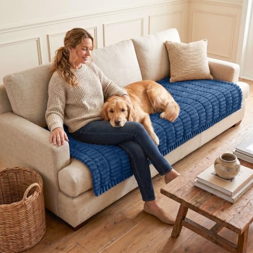 hyha Couch Cover for Dogs, Washable Non Slip Plush Flannel Sofa Protector