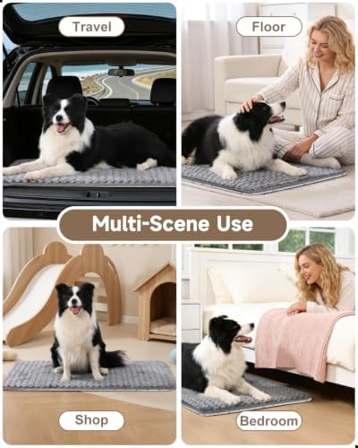 Dog Bed for Crate, High Resilience Foam Pad Mat Bed, 29x18, Dark Grey