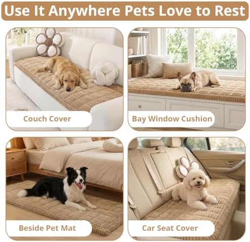 OstepDecor Couch Cover for Dogs, Washable Non Slip Sofa Cover for Pets