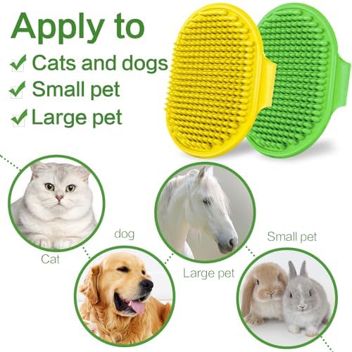 Dog Bath Brush, 2Pack Pet Grooming Brush Shedding Comb Shampoo Brush