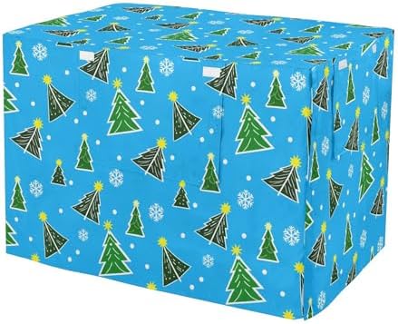 Kigai Christmas Tree Dog Crate Cover Oxford Fabric Windproof Waterproof Kennel Cover with Breathable Mesh & Roll-Up Panels, Fit for 54 in Cage, Washable