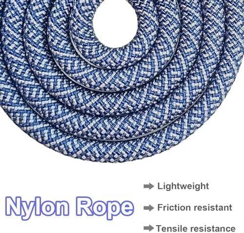 MayPaw Heavy Duty Rope Dog Leash, 6/8/10FT Nylon Pet Leash, Soft Padded Handle Thick Lead Leashes for Large Medium Dogs Walking Jogging (1/2" * 8', Navy)