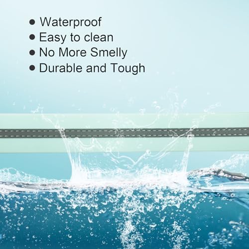 Nimble Reflective Waterproof Dog Collar Adjustable Odor Resistant Easy Clean Pet Collar for Small Medium Large Dogs Night Walking Outdoor Rainy Use (Light Blue, Large (15.35”-24.8”inches))