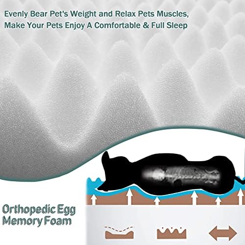 Large 36 Inch Dog Crate Bed Memory Foam Kennel Pad for Dog Cages Washable
