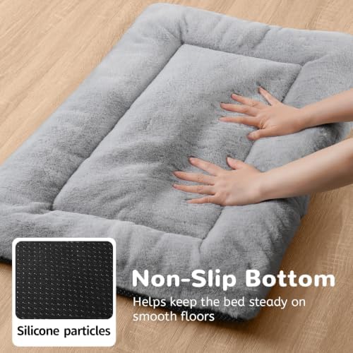 Dog Crate Pad, Washable Cozy Dog Bed Mat for Medium Dogs 36"x23", Gray