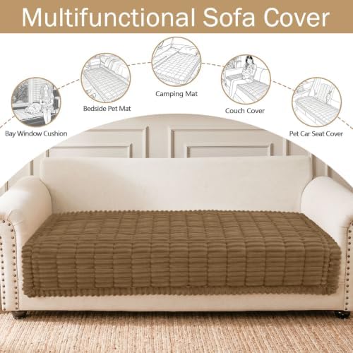 hyha Couch Cover for Dogs, Washable Non Slip Plush Flannel Sofa Protector