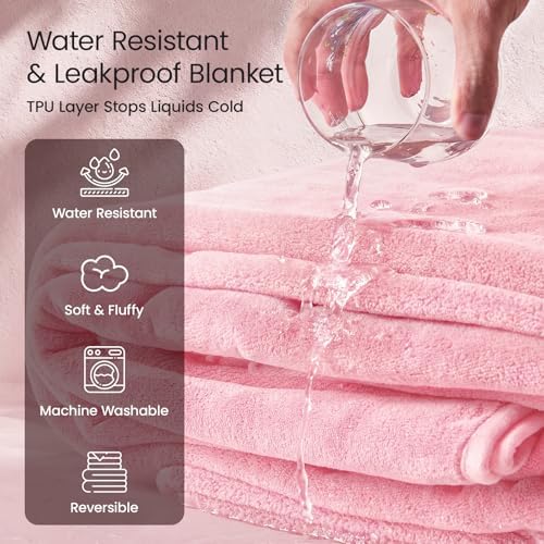 LOOBANI Waterproof Blanket for King Size Bed, Reversible Leakproof 85"x108"