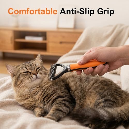 Dual-Sided Pet Grooming Comb for Dogs & Cats, 2026 New 2‑in‑1 Professional Pet Grooming Brush Deshedding Dog Brush, Dematting Comb Undercoat Rake for Dogs Long Haired Pet Grooming Tool (2, Green)
