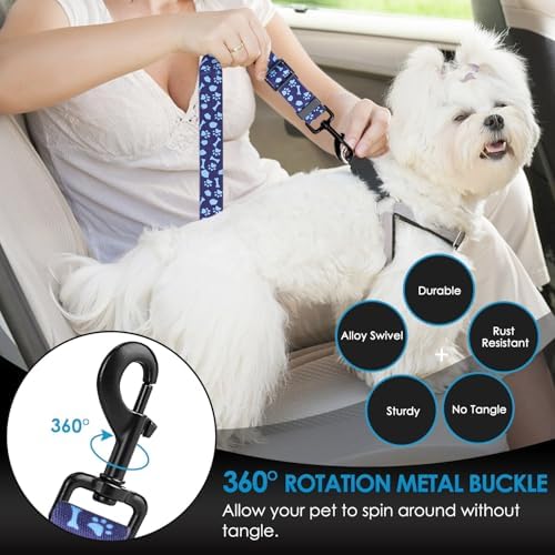 Lukovee Dog Seat Belt, 2 Pack, 3-in-1 Headrest & Seatbelt Clip & Latch