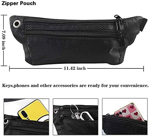 Hands Free Dog Lead for Running Walking Training Hiking with Dual Padded Handles and Waist Bag Durable Bungee,Shock Absorbing, Reflective Stitches for Small Medium Dogs