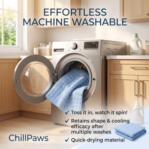 ChillPaws Cooling Mat, Summer Breathable Ice Silk Cooling Pet Mat, Washable Self-Cooling Bed Pad, Chill Crate Pad for Floor Mattress & Sofa Couch, Multi-Sizes for All Dogs & Cats，Gray：X-Large