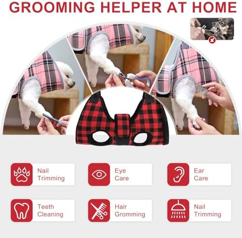 BEAUTYZOO Dog Grooming Hammock for Small Dogs/Cats, Nail Trim Restraint, XS
