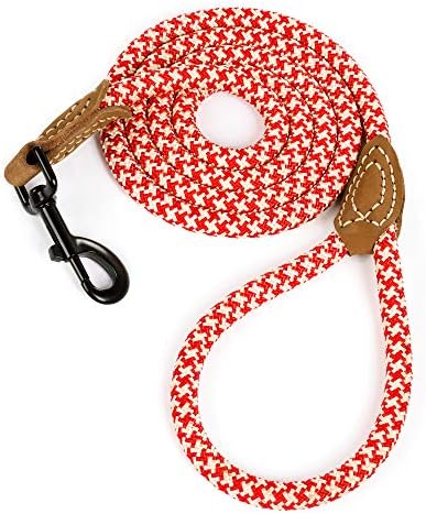 Mile High Life Dog Leash with Genuine Leather-Wrapped Ends, 4/5/6FT